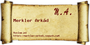 Merkler Arkád névjegykártya